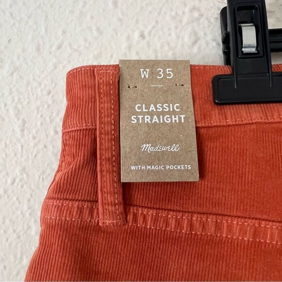 Madewell Corduroy Classic Straight Leg Jean Pants NEW Size 35 - Picture 8 of 12